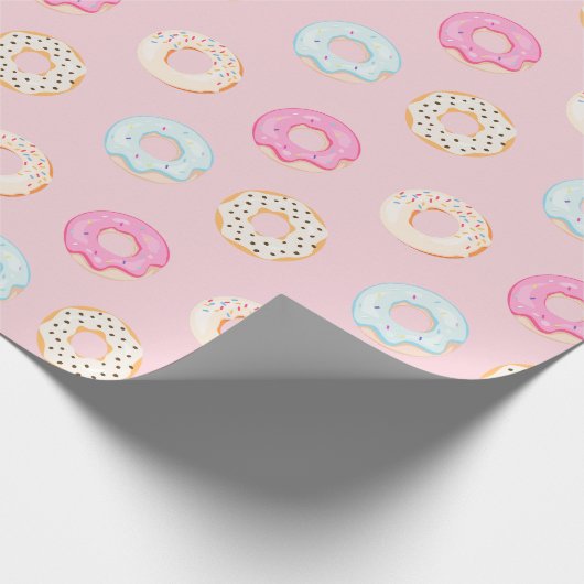 Sweet Donuts Pink Geschenkpapier (Ecke)