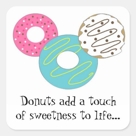 Sweet Donuts Quadratischer Aufkleber (Vorderseite)