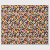 Sweet Donuts Seamless Pattern Design Geschenkpapier (Flach)