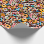 Sweet Donuts Seamless Pattern Design Geschenkpapier (Ecke)