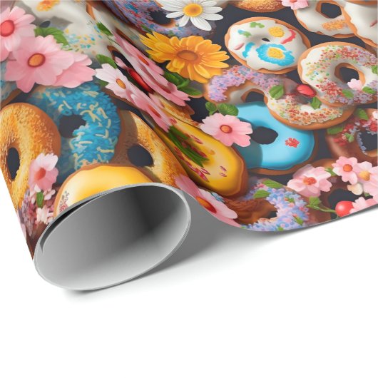 Sweet Donuts Seamless Pattern Design Geschenkpapier (Rolleneckpunkt)