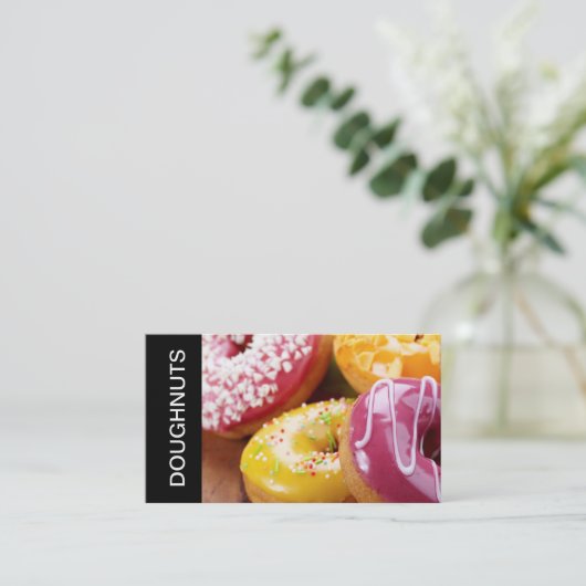 Sweet Doughnut Shop Farbige Visitenkarten Visitenkarte (Stehend Vorderseite)