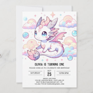 Sweet Dragon 1. Geburtstag Einladung