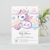 Sweet Dragon Baby Dusche Einladung (Stehend Vorderseite)