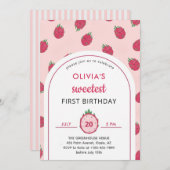 Sweet Dragon Fruit First Birthday Invitation Einladung (Vorne/Hinten)