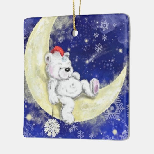 Sweet Dreaming Little Bear - Frohe Weihnachten Nie Keramikornament (Links)
