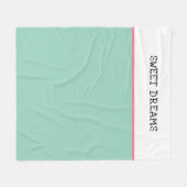 Sweet Dreams Aquamarin grün und rosa Fleecedecke (Vorderseite (Horizontal))