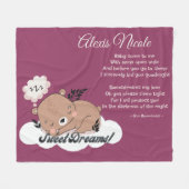 Sweet Dreams Baby Bear Fleecedecke (Vorderseite (Horizontal))
