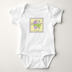 Sweet Dreams Baby Carriage Lavendel Mit Monogramm Strampler