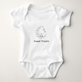 Sweet Dreams Baby - Crescent Moon & Stars Line Kun Baby Strampler
