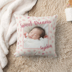 Sweet Dreams Baby Foto Keepake und Name Kissen