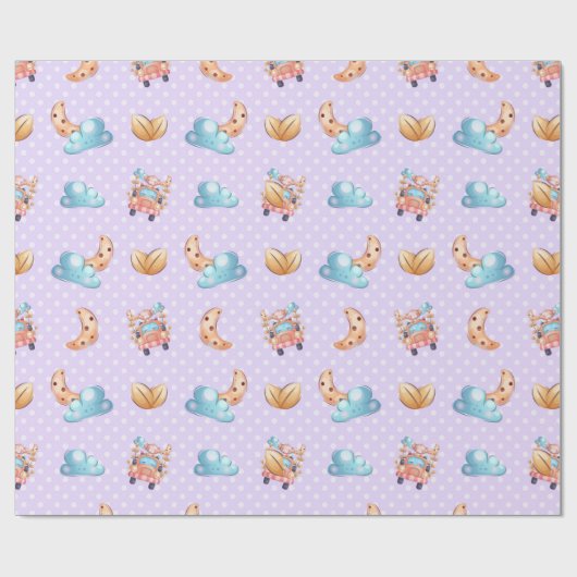 Sweet Dreams Baby Monkey Pattern Geschenkpapier (Flach)
