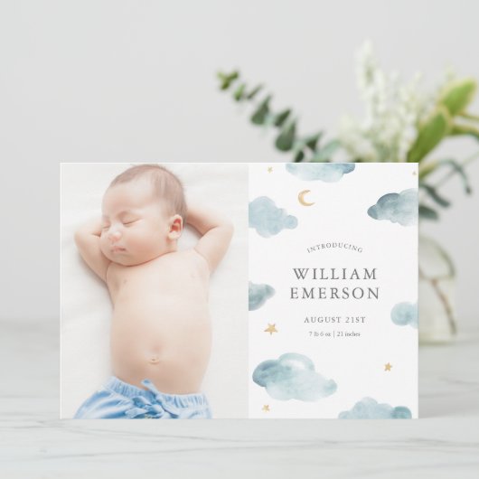 Sweet Dreams Birth Ankündigung (Stehend Vorderseite)