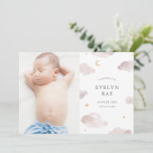 Sweet Dreams Birth Ankündigung (Stehend Vorderseite)