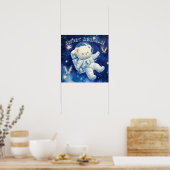 Sweet Dreams Blue Astronaut Teddy Nursery Poster (Küche)