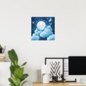 Sweet Dreams Blue Night Sky Nursery Poster (Heimbüro)