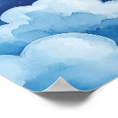 Sweet Dreams Blue Night Sky Nursery Poster (Ecke)