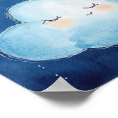 Sweet Dreams Blue Night Sky Nursery Poster (Ecke)
