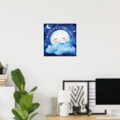 Sweet Dreams Blue Night Sky Poster (Heimbüro)
