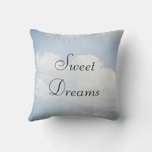 Sweet Dreams Blue Sky, weiße Wolken Kissen (Rückseite)