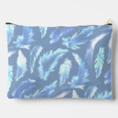 sweet dreams - blue watercolor feathers : zubehörtasche (Rückseite)