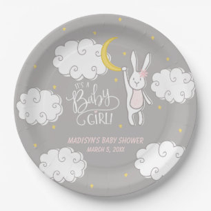 "Sweet Dreams" Bunny Baby Dusche Personalisiert Pappteller