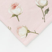 Sweet Dreams Bunny Rabbit Rose Pink Floral Fleecedecke (Ecke)