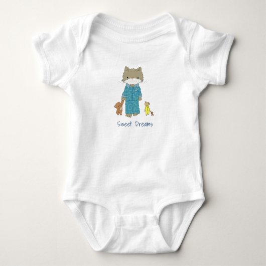 Sweet Dreams Cat and Mouse Baby Strampler (Vorderseite)