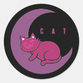 Sweet Dreams Cat on Crescent Moon Sticker (Vorderseite)