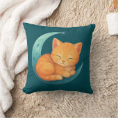 Sweet Dreams Cat on Moon Pillow Kissen (Decke)