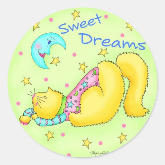 Sweet Dreams Cat Sticker (Vorderseite)