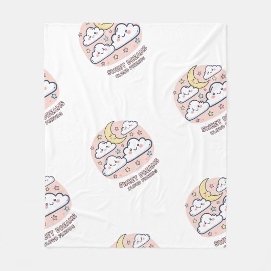 Sweet Dreams Cloud Friends Fleecedecke (Vorderseite)