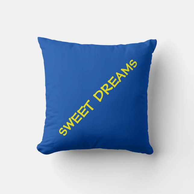 Sweet Dreams Cobalt Blue Yellow individuell anpass Kissen (Vorderseite)