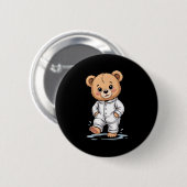 Sweet Dreams Cool Teddy Bear With Pajamas Premium Button (Vorne & Hinten)