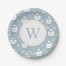 Sweet Dreams Counting Sheep Monogram Pappteller