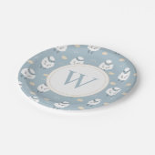 Sweet Dreams Counting Sheep Monogram Pappteller (Schrägansicht)