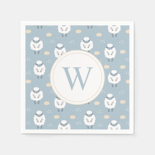Sweet Dreams Counting Sheep Monogram Serviette (Vorderseite)
