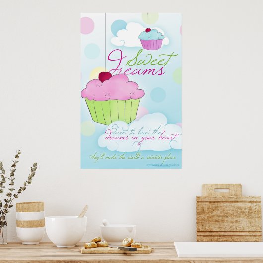 Sweet Dreams Cupcake Cloud Poster (Küche)