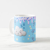 Sweet Dreams Cute Sleeping Cloud and Blueberry Mug Kaffeetasse (Vorderseite Links)