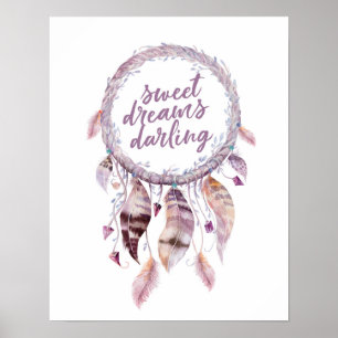 Sweet Dreams Darling Dreamcatcher Print Poster