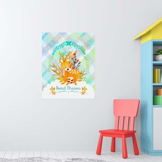 Sweet Dreams Deer Poster (Kinderzimmer 1)