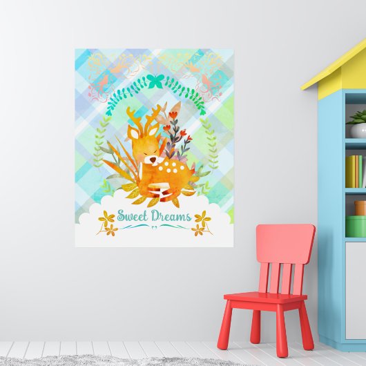 Sweet Dreams Deer Poster (Kinderzimmer 1)