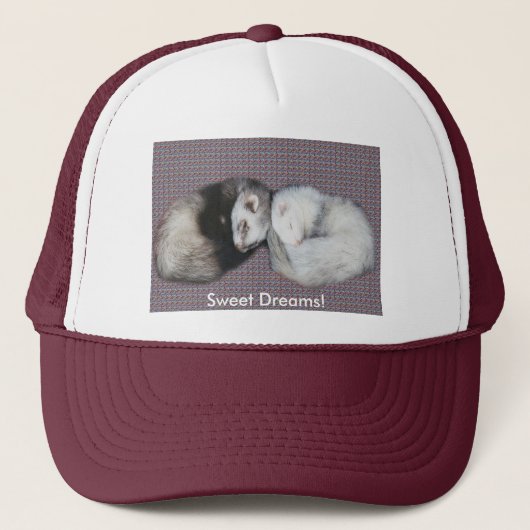 Sweet Dreams Ferrets Hat Truckerkappe (Vorderseite)