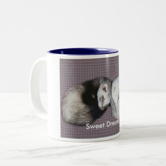 Sweet Dreams Ferrets Zweifarbige Tasse (Vorderseite Links)