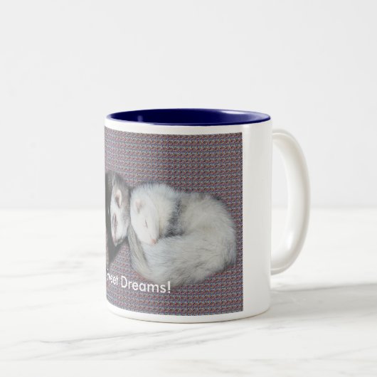 Sweet Dreams Ferrets Zweifarbige Tasse (VorderseiteRechts)
