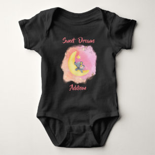 Sweet Dreams Girl Baby Elephant 2 Baby Bodysuit Baby Strampler