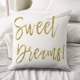 Sweet Dreams Gold Typografie Inspiration Word Kissen