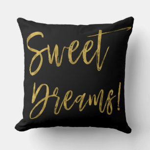 Sweet Dreams Gold Typografie Inspiration Word Kissen