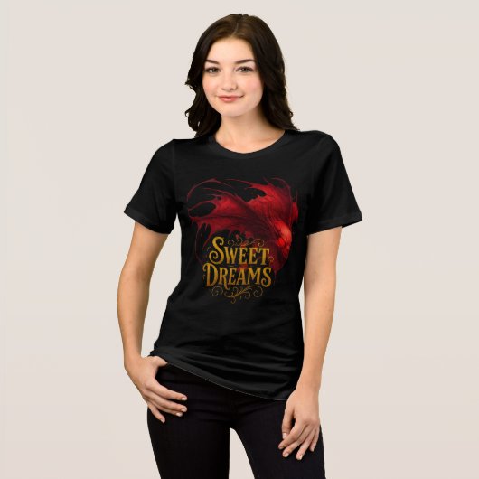 Sweet Dreams Horror Bat Artwork Tri-Blend Shirt (Vorderseite voll)