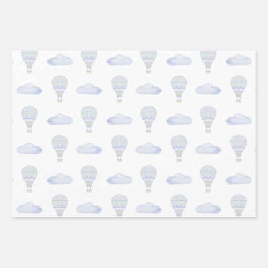 Sweet Dreams Hot Air Ballon Farbige Baby Dusche Geschenkpapier Set (Vorderseite 3)